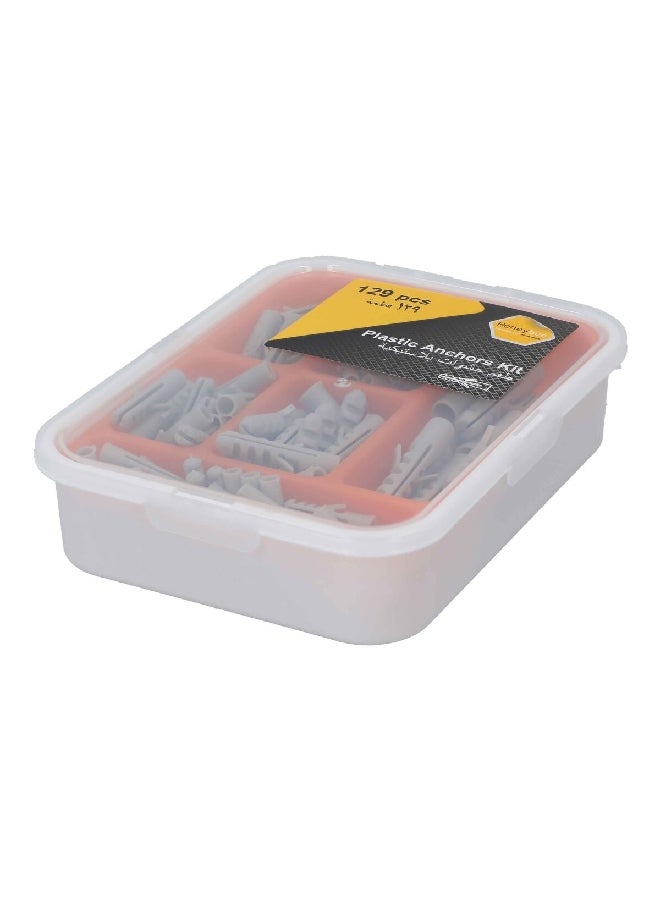 HoneyBee 129-Piece Plastic Anchor Kit Grey 20.8 x 4.3 x 14.1 cm AS6980-006 - Image 3